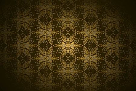Abstract golden luxury floral pattern backgroundのイラスト素材