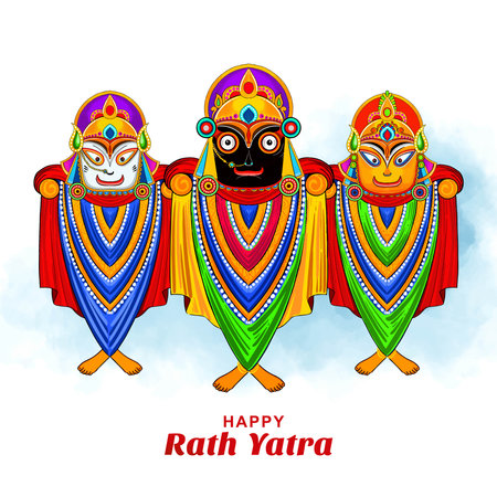 Ratha yatra lord jagannath celebration card backgroundのイラスト素材