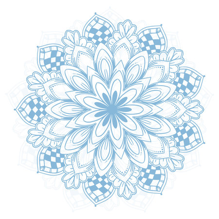 Decorative mandala design with blue colorのイラスト素材