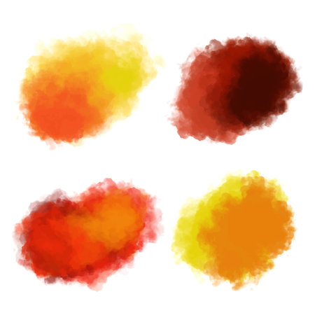 Beautiful soft colorful watercolor splash set designのイラスト素材