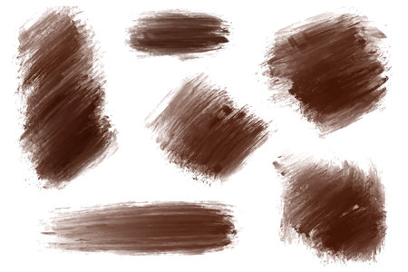 Modern brown watercolor brush stroke set designのイラスト素材