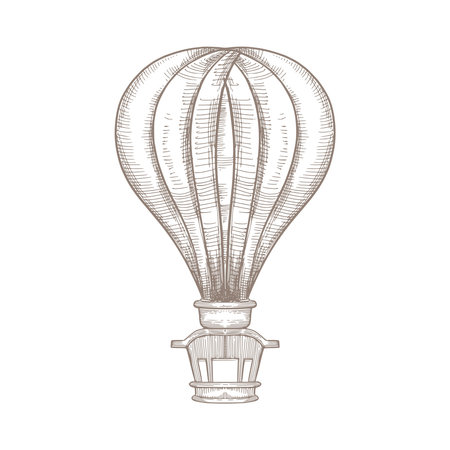 Hand draw hot air balloon vintage sketch designのイラスト素材