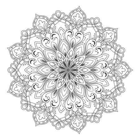 Beautiful decorative gray creative mandala backgroundのイラスト素材