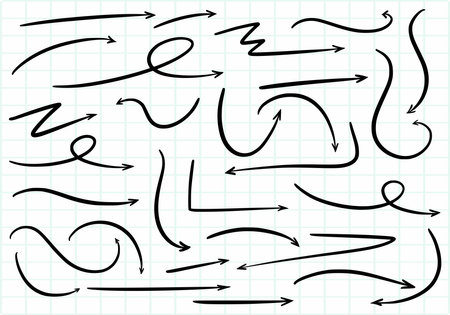 Hand drawn creative arrow set designのイラスト素材