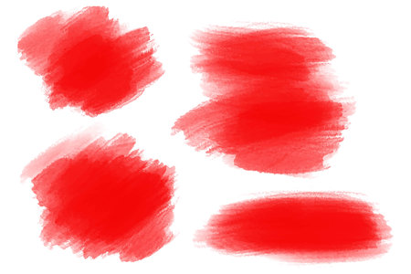 Modern red watercolor brush stroke set designのイラスト素材