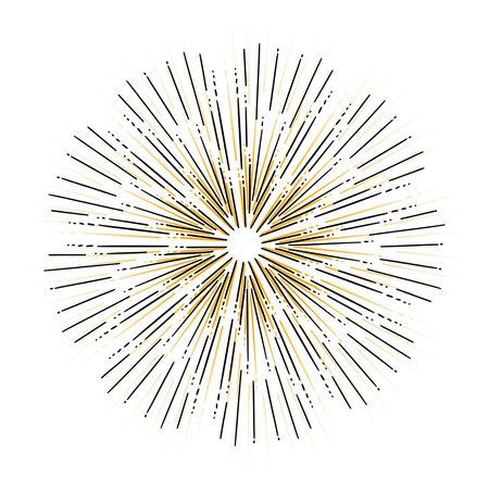 Abstract sunburst shapes sunshine line on white backgroundのイラスト素材