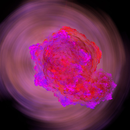 Pink organic rose fractal on a swirled pink background. の写真素材