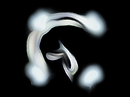 Fractal flame on a black background. Perfect for design work, backgrounds or desktop wallpapersの写真素材