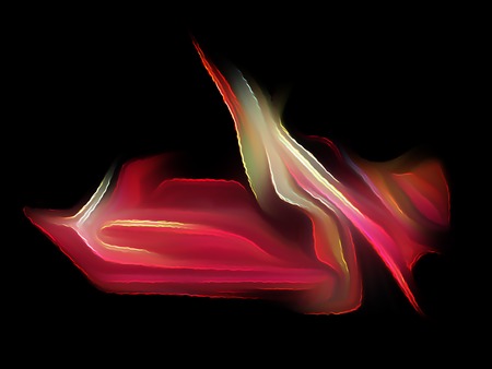 Red and green, swirl on a black background. Perfect for design work, backgrounds or desktop wallpapers.の写真素材