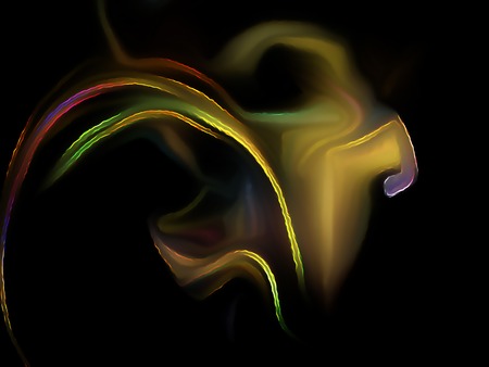Fractal flame on a black background. Perfect for design work, backgrounds or desktop wallpapersの写真素材
