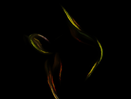 Fractal flame on a black background. Perfect for design work, backgrounds or desktop wallpapersの写真素材