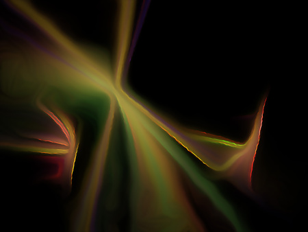 Green fractal on a black background. Perfect for design work, backgrounds or desktop wallpapers.の写真素材