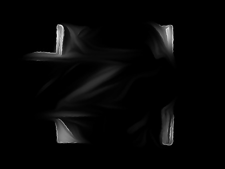 White fractal on a black background. Perfect for design work, backgrounds or desktop wallpapers.の写真素材