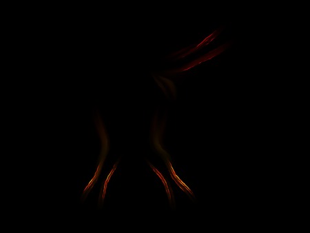 Fractal flame on a black background. Perfect for design work, backgrounds or desktop wallpapersの写真素材