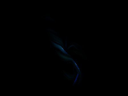 Subtle blue fractal swirl on a black background. Perfect for design work, backgrounds or desktop wallpapers.の写真素材