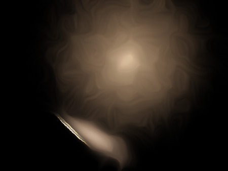 Light orange fractal disc on a black background. Perfect for design work, backgrounds or desktop wallpapers.の写真素材