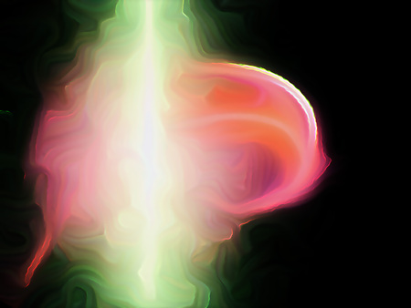 Fractal flame on a black background. Perfect for design work, backgrounds or desktop wallpapersの写真素材