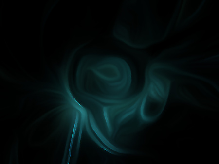 Deep blue fractal swirl on a black background. Perfect for design work, backgrounds or desktop wallpapers.の写真素材
