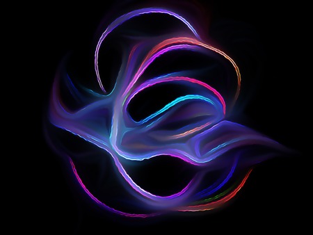 Fractal flame on a black background. Perfect for design work, backgrounds or desktop wallpapersの写真素材
