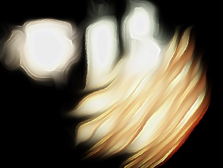 Fractal flame on a black background. Perfect for design work, backgrounds or desktop wallpapersの写真素材