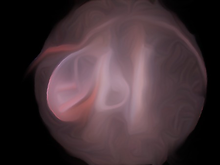 Pink fractal disc on a black background. Perfect for design work, backgrounds or desktop wallpapers.の写真素材