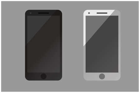 vector smartphone mockup set, mobile phone blank, cell phoneのイラスト素材