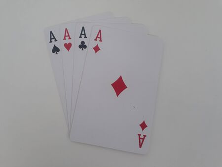 Playing cards full deck and white background