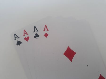 Playing cards full deck and white background