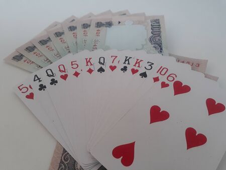 Playing cards full deck and white background