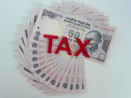 Goods and services tax with Indian currency notes