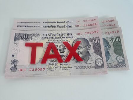 Goods and services tax with Indian currency notes