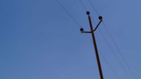 Electrical wires with sky as background