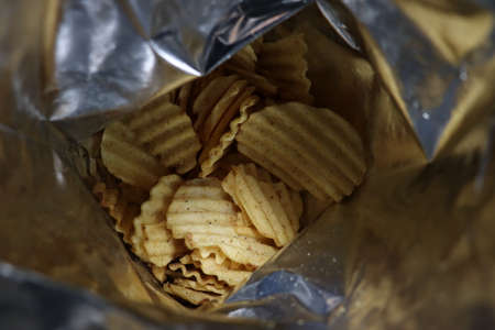 crisp and salty fried chipsの写真素材