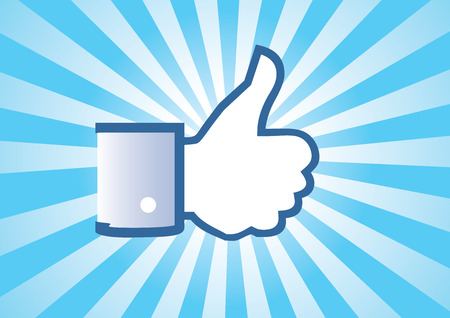 thumbs up symbol on a retro rays backgroundのイラスト素材