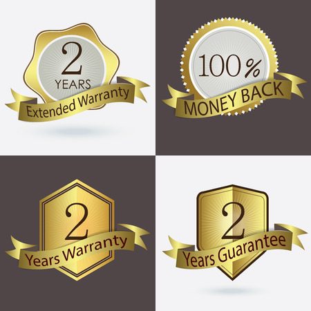 2 years Warranty   Extended Warranty   Guarantee   100  Cash Backのイラスト素材