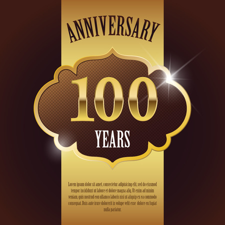 100 Year Anniversary  - Elegant Golden Design Template   Background   Sealのイラスト素材