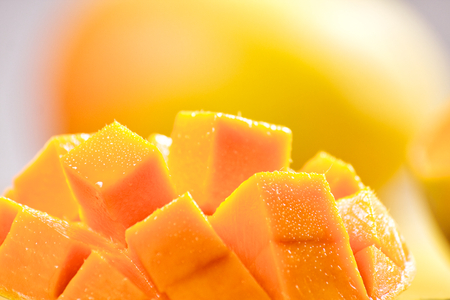 Mango cubes   slices close up   Macro