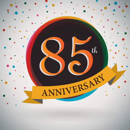 85th Anniversary poster   template design in retro style - Vector Backgroundのイラスト素材