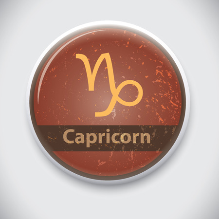 horoscope sign Capricorn- Vector Pin / button badgeのイラスト素材