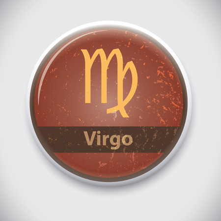 horoscope sign Virgo- Vector Pin / button badgeのイラスト素材