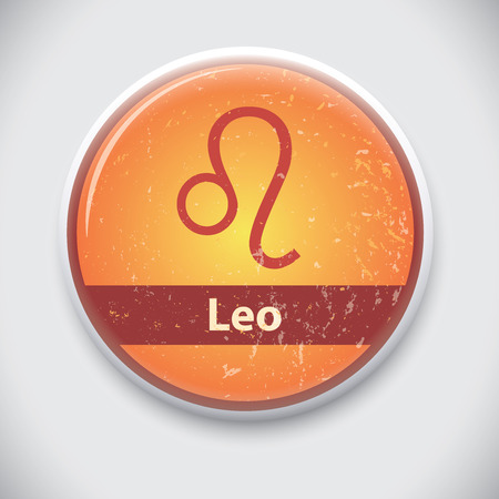 horoscope sign Leo- Vector Pin / button badgeのイラスト素材