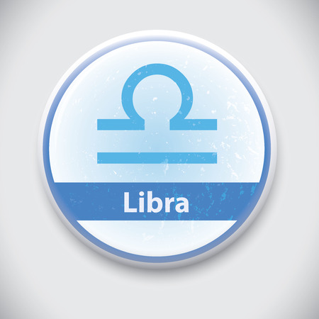horoscope sign Libra- Vector Pin / button badgeのイラスト素材