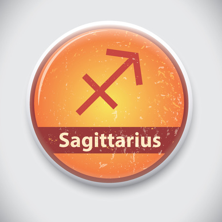 horoscope sign Sagittarius- Vector Pin / button badgeのイラスト素材