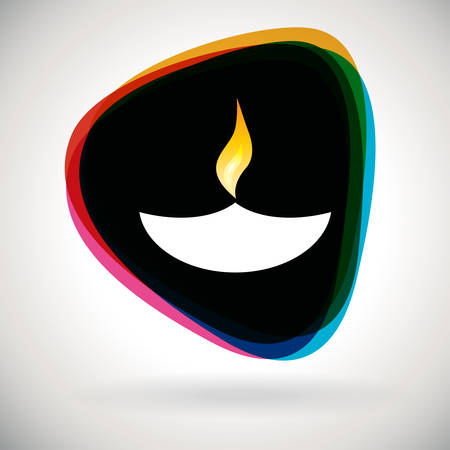 Diwali Lamp - Colourful icon for poster and backgroundのイラスト素材