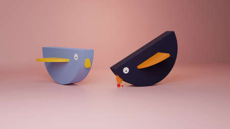 Cute Early Bird with Wings, Sale Concept - 3D illustration