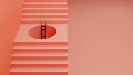 Ladder of Success, Winner, Opportunity, Inequality,  Concept for presentation, 3D illustration backgroundの写真素材