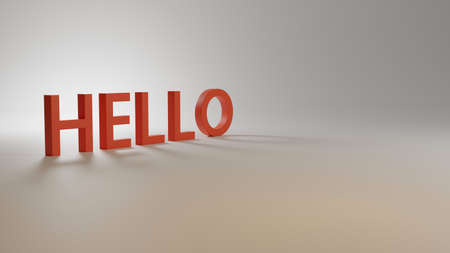 Hello word on white BG. Background graphic for presentation/poster. 3D illustration.の写真素材