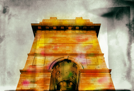 india gate historical monument at new delhi india asiaの写真素材