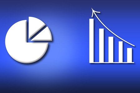 business planning graphs profit on color backgroundの写真素材