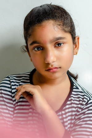 Beauty Closeup Shot-Fashion Model Girl-Indian Asian Makeup shotの写真素材